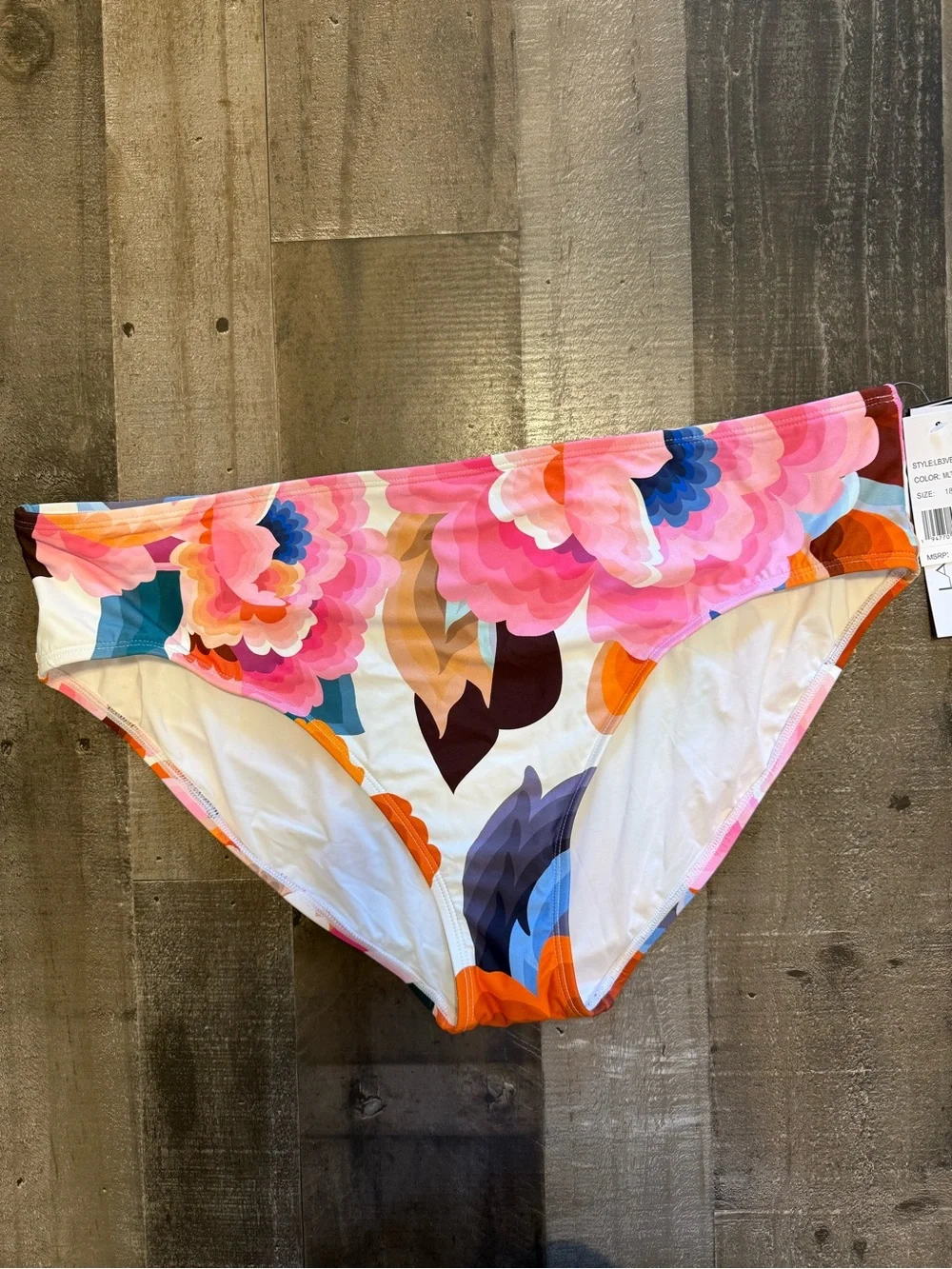 NWT La Blanca Floral Rhythm Hipster Orange Pink Blue Floral Bikini Bottom 18W